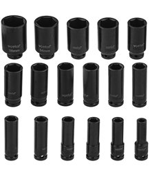Nasadki udarowe nasadek udarowych 1/2" cala 10-36 mm 6-kątne 17 elementów