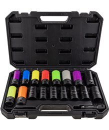 Zestaw nasadek udarowych felg alu 17-24 mm obrobionych śrub 19-22 mm CR-MO