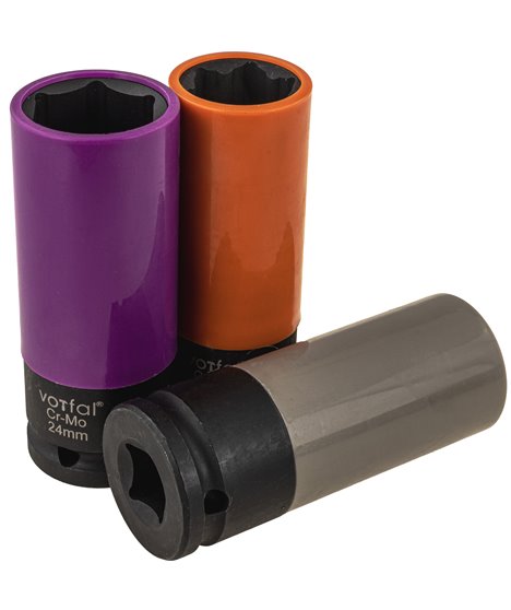 Zestaw nasadek udarowych felg alu 17-24 mm obrobionych śrub 19-22 mm CR-MO
