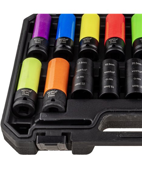 Zestaw nasadek udarowych felg alu 17-24 mm obrobionych śrub 19-22 mm CR-MO
