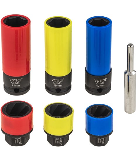 Zestaw nasadek udarowych felg alu 19-21 mm obrobionych śrub 19-21 mm CR-MO 1/2