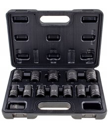 Nasadki udarowe krótkie zestaw 13 szt. 1/2" 10-24 mm