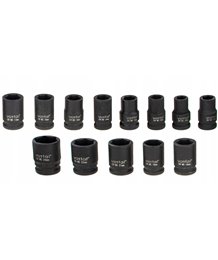 Nasadki udarowe krótkie zestaw 13 szt. 1/2" 10-24 mm