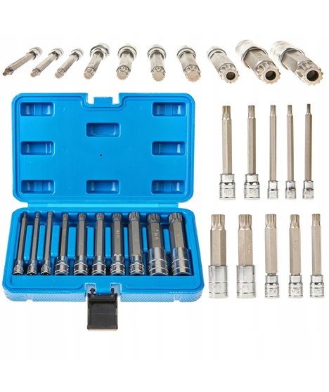 Zestaw nasadek spline 1/4 3/8 1/2 M4-M18 XZN 10 szt.