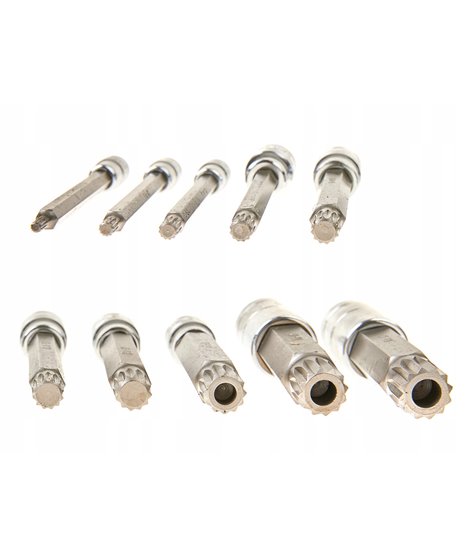 Zestaw nasadek spline 1/4 3/8 1/2 M4-M18 XZN 10 szt.