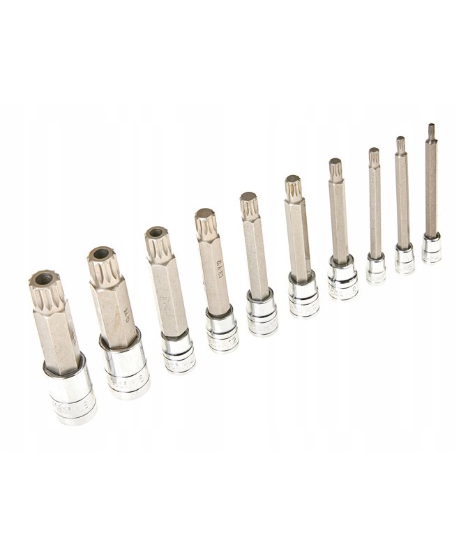 Zestaw nasadek spline 1/4 3/8 1/2 M4-M18 XZN 10 szt.