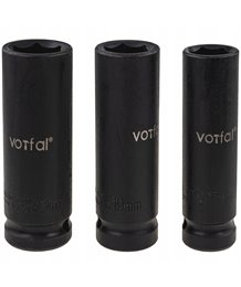 Zestaw nasadek udarowych 1/2" długich i w pudełku 17 mm 19 mm 21 mm