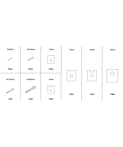 Wkręty i podkładki do karoserii mix 170 szt.