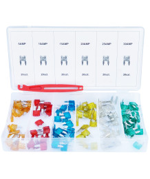 Zestaw bezpieczniki samochodowe 5A-30A 120 EL. + chwytak