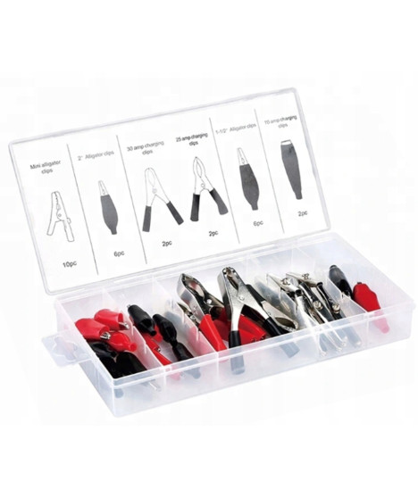 Zestaw krokodylków elektrycznych krokodylki 24 EL.