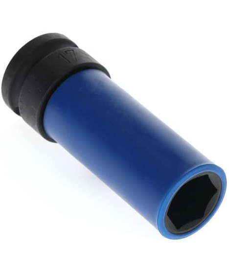 Nasadka udarowa 17 mm długa do kół na klucz 1/2"