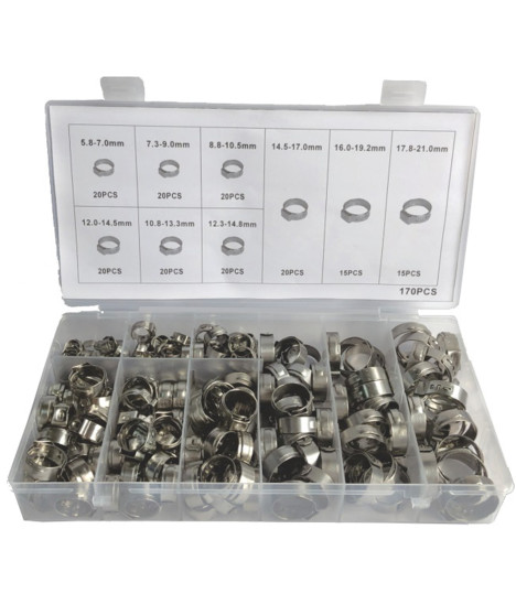 Metalowe opaski zaciskowe obejmy cybanty zestaw