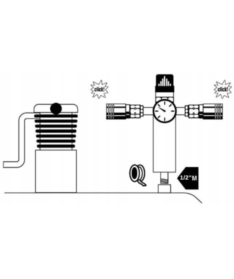 Reduktor odwadniacz osuszacz do kompresora filtr 1/2"