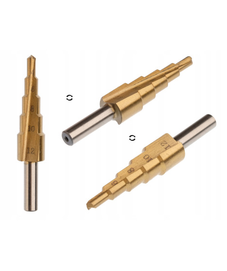 Wiertło wiertła stopniowe stożkowe tytan 4-39 mm zestaw 4 szt.