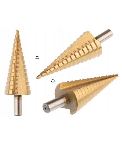 Wiertło wiertła stopniowe stożkowe tytan 4-39 mm zestaw 4 szt.