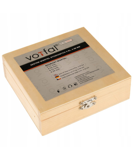 Wiertło wiertła stopniowe stożkowe tytan 4-39 mm zestaw 4 szt.