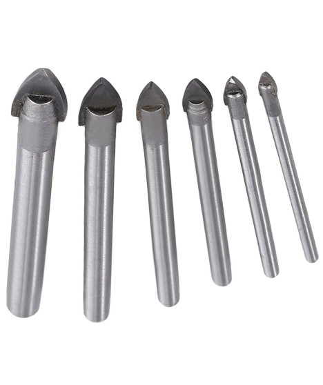 Wiertła do szkła płytek ceramiki 3-10 mm zestaw 6 szt.