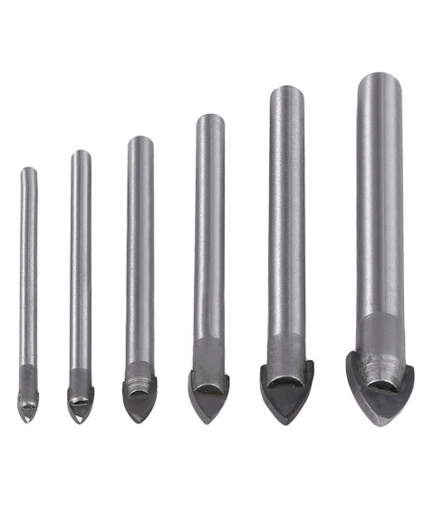 Wiertła do szkła płytek ceramiki 3-10 mm zestaw 6 szt.