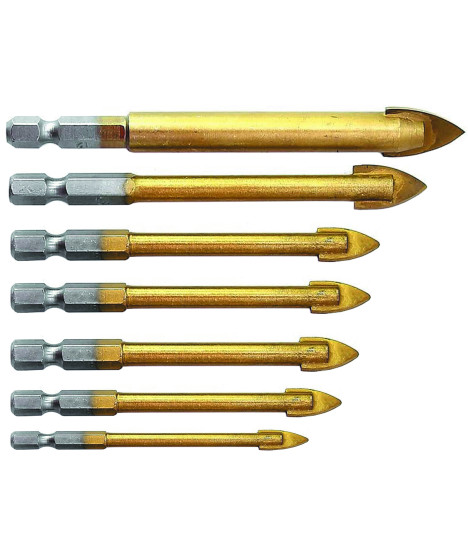 Zestaw wierteł 3-12 mm do szkła płytek ceramiki 7 szt.