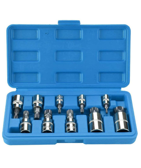 Zestaw nasadek spline 1/4 3/8 1/2 M4-M18 XZN 10 szt.