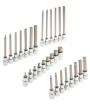 Klucze nasadowe HEX calowe 3/8” 1/8-3/8 długie 30 szt.