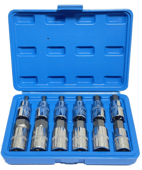 Klucze nasadowe imbus HEX 1/2″ H5-H22 nasadki 12 szt.
