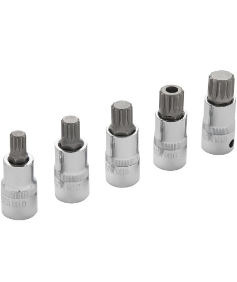 Klucze nasadowe spline XZN M10-M18 1/2" 5 szt.