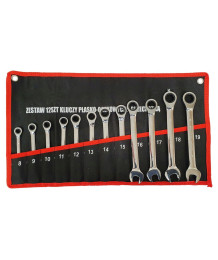 Klucze płasko oczkowe z grzechotką 8-19 mm etui