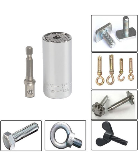 Nasadka uniwersalna klucz nasadowy 7-19 mm 1/4-3/4