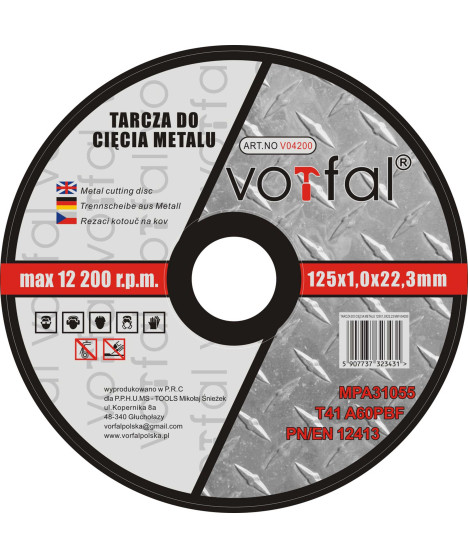 Tarcza do cięcia metalu 125 x 1.0 mm - 1 szt.