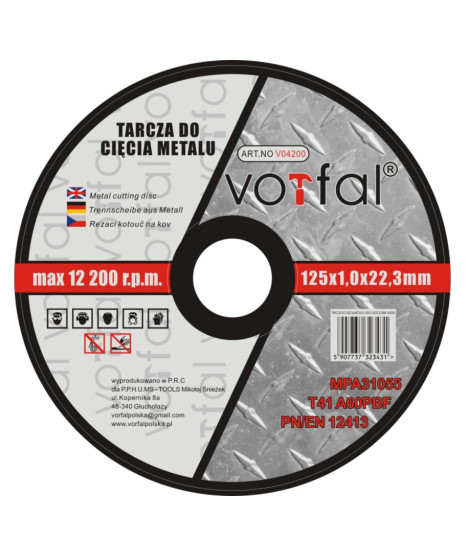 Tarcza do cięcia metalu 125 x 1.0 mm - 1 szt.