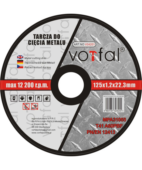 Tarcza do cięcia metalu 125 x 1.2 mm - 1 szt.