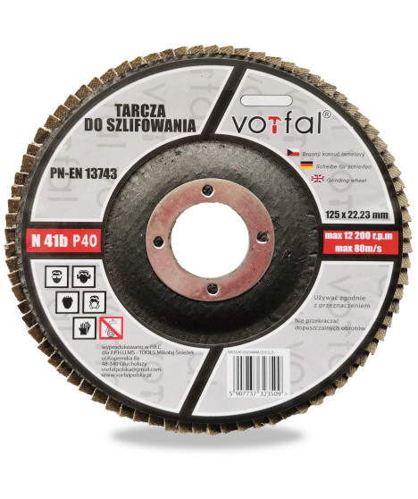 Tarcza ścierna ściernica listkowa lamelka 125 mm P40