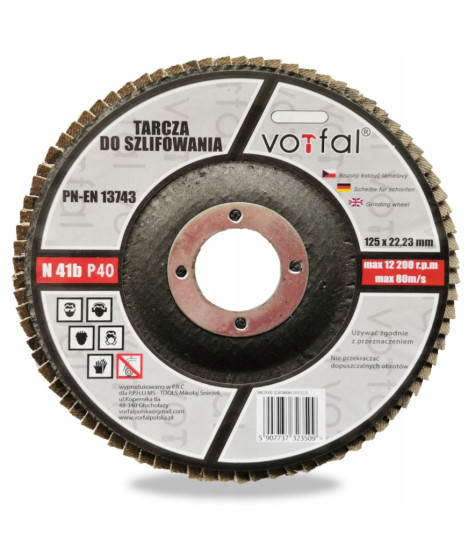 Tarcza ścierna ściernica listkowa lamelka 125 mm P40