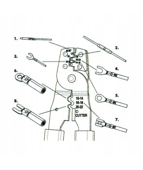 Zaciskarka praska konektorów nieizolowanych pinów 0,5-6 mm2