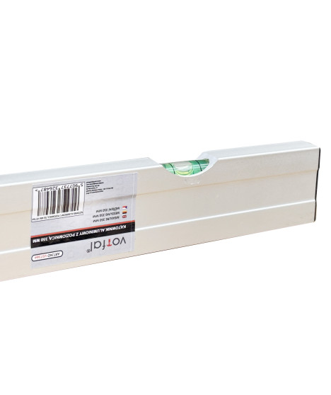 Aluminiowy kątownik z poziomicą przymiar 350 mm