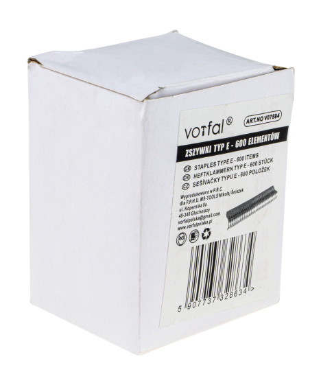 Zszywki typ e do mocowania siatki do zszywacza - 600 szt.