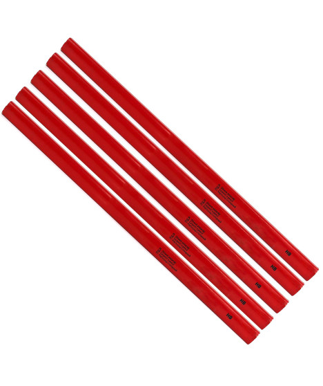 Ołówek stolarski ciesielski czerwony HB - 5 sztuk