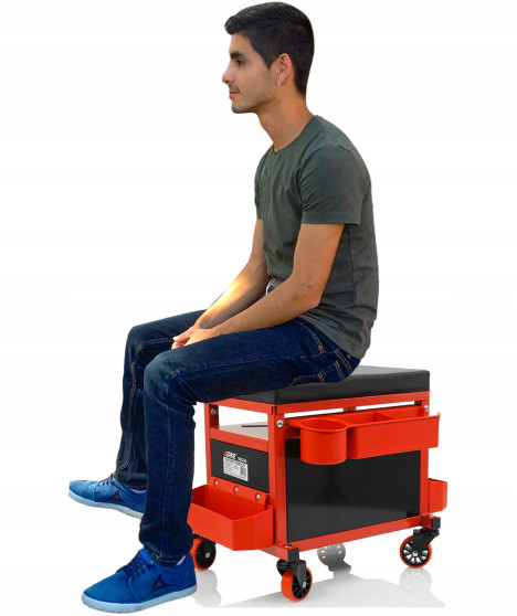 TABORET WARSZTATOWY STOŁEK SIEDZISKO Z SZUFLADĄ