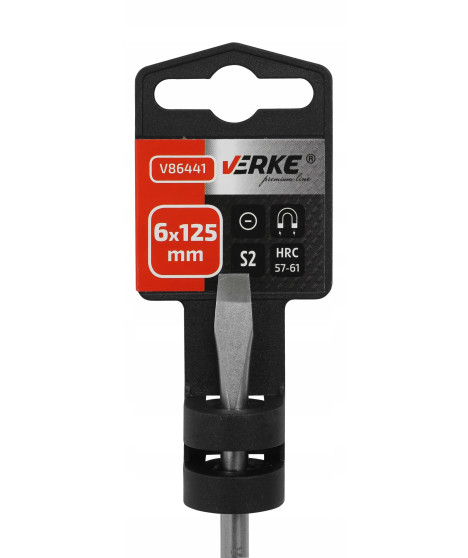 WKRĘTAK PŁASKI ŚRUBOKRĘT 6x125 mm S2 VERKE PREMIUM