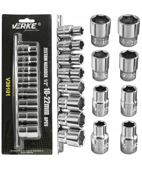 ZESTAW NASADEK 1/2'' 10-22 MM 8 EL VERKE