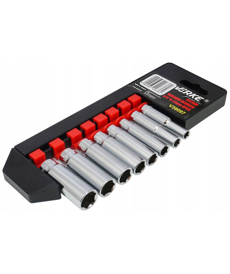 ZESTAW NASADEK DŁUGICH 1/4" 6-13MM 8 EL VERKE