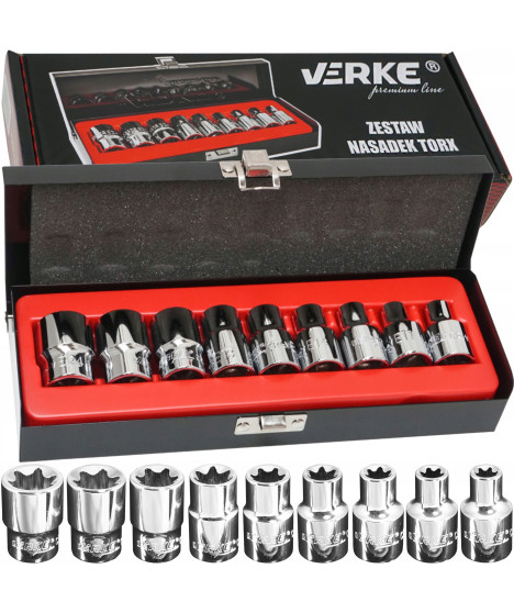 ZESTAW NASADEK TORX 1/2'' 9 EL E9-E24 VERKE
