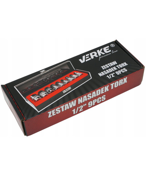 ZESTAW NASADEK TORX 1/2'' 9 EL E9-E24 VERKE