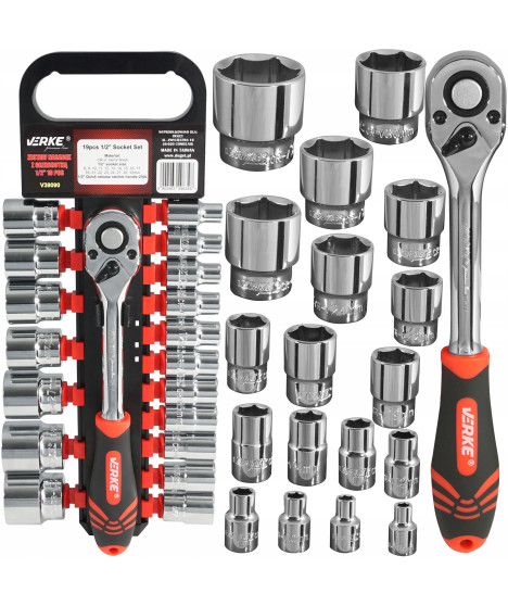 ZESTAW NASADEK Z GRZECHOTKĄ 1/2'' 19 EL VERKE