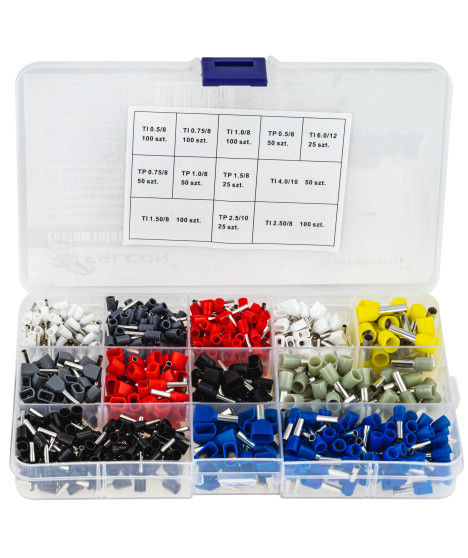Zestaw końcówek tulejkowych tulejek izolowanych 775 szt.