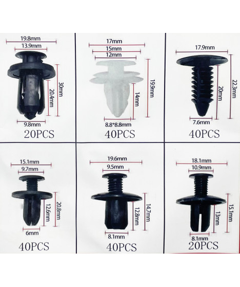 Spinki samochodowe klipsy tapicerki spinka kołek 200 szt.