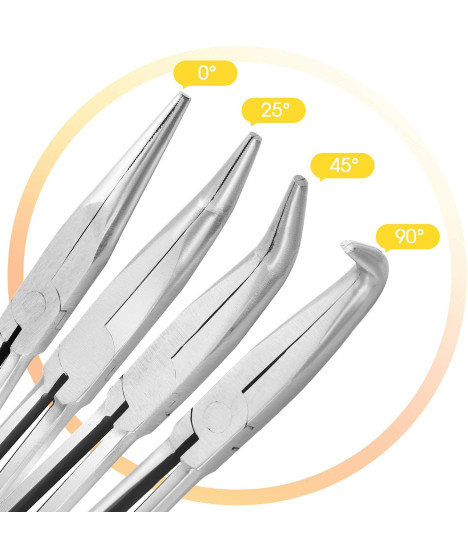 Szczypce kombinerki długie wygięte proste 280 mm 4 szt.