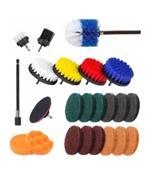 Szczotki sprzątające na wiertarkę wkrętarkę pady 23 szt.