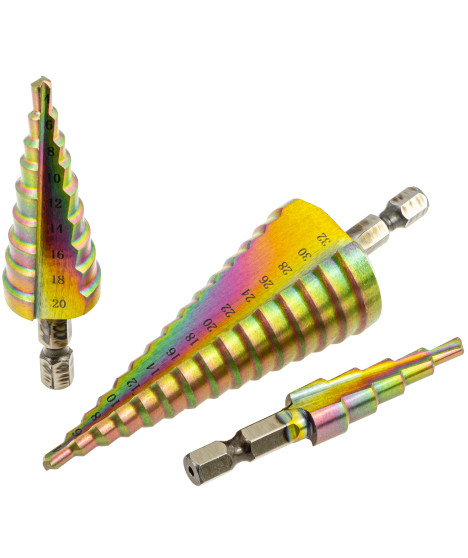Wiertła stopniowe kobaltowe do metalu 4-32 mm 3 szt.